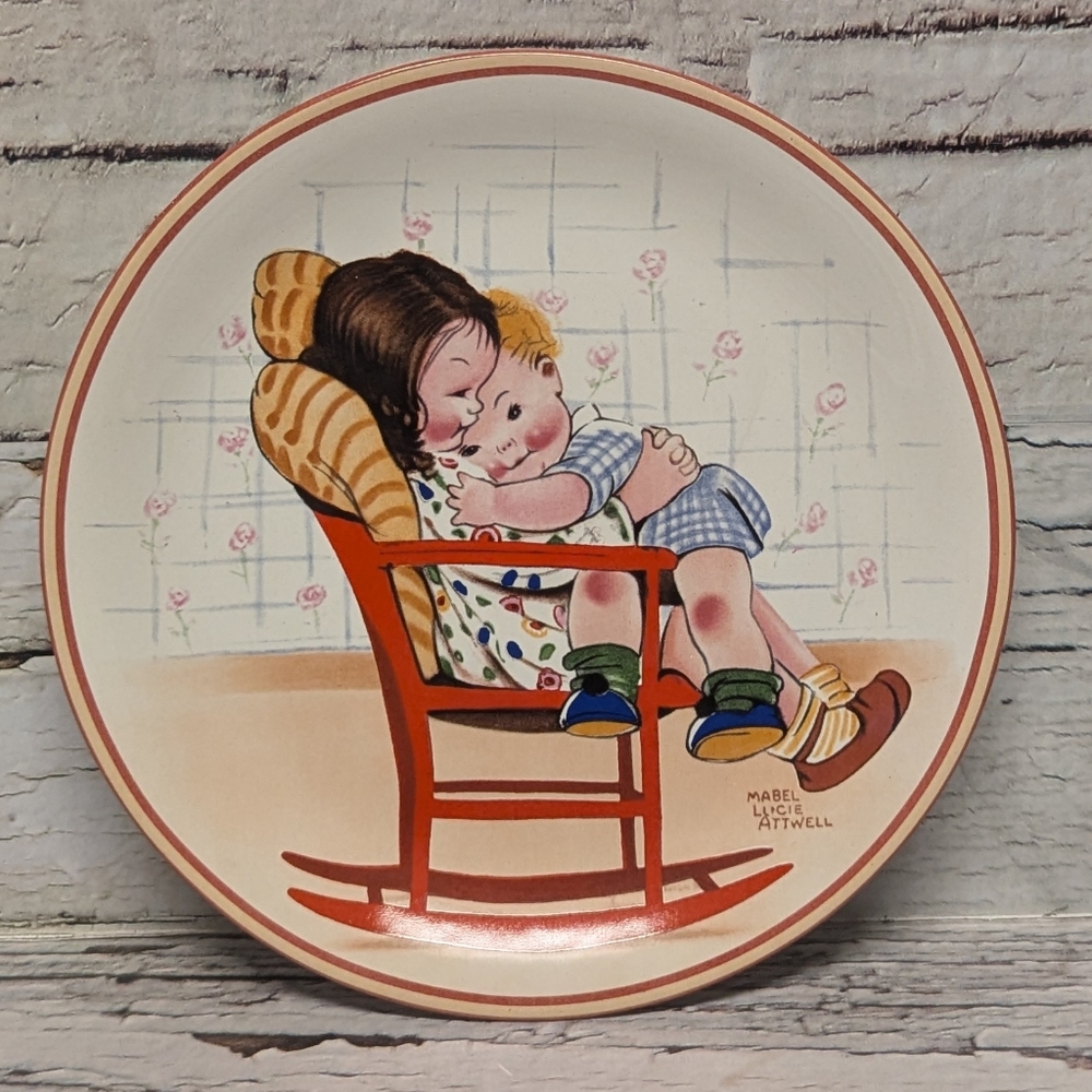 Mabel Lucy Attwell Collectors Plate A BIT OF LOVE Ltd Edition Davenport Pottery
